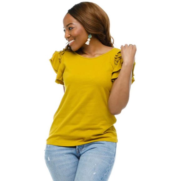 Elegantees Hydrangea Top in Golden Fern - Picture 5 of 11